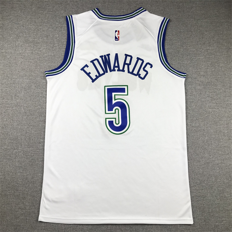 Men Minnesota Timberwolves 5 Edwards White 2024 Nike NBA Jersey